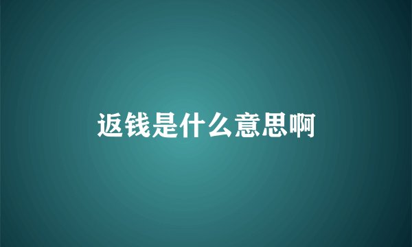 返钱是什么意思啊