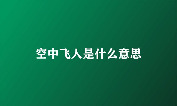 空中飞人是什么意思