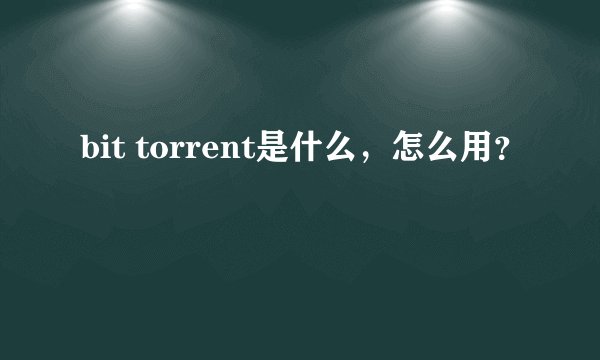 bit torrent是什么，怎么用？