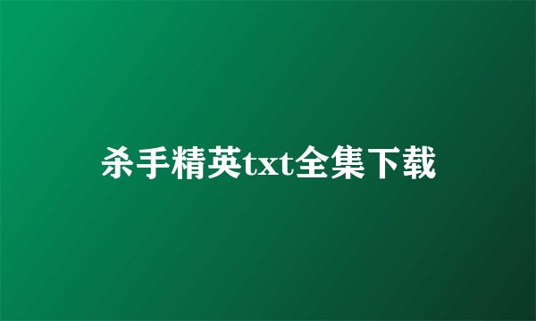 杀手精英txt全集下载