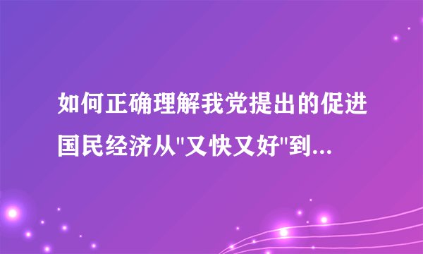 如何正确理解我党提出的促进国民经济从