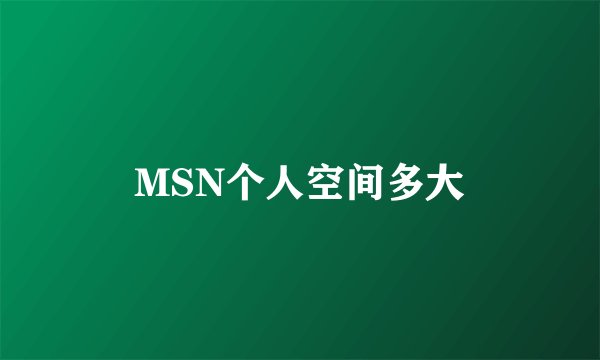 MSN个人空间多大