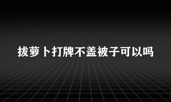 拔萝卜打牌不盖被子可以吗
