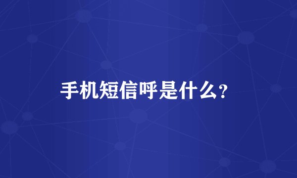 手机短信呼是什么?