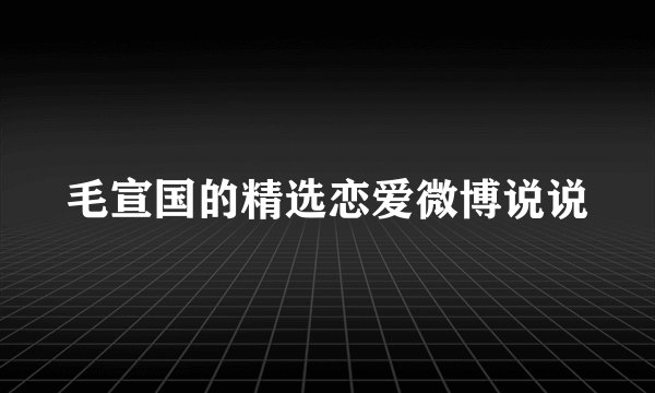 毛宣国的精选恋爱微博说说