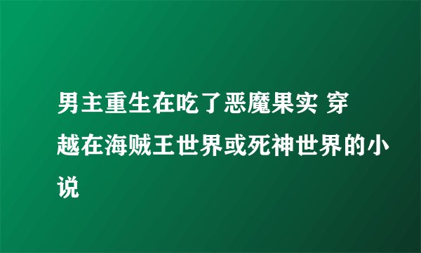 男主重生在吃了恶魔果实 穿越在海贼王世界或死神世界的小说