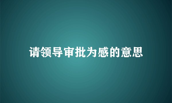 请领导审批为感的意思