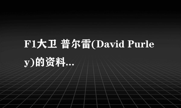 F1大卫 普尔雷(David Purley)的资料,以及当年他意外事故的资料
