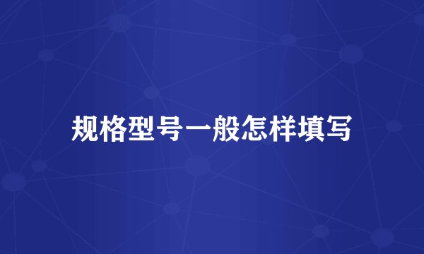 规格型号一般怎样填写