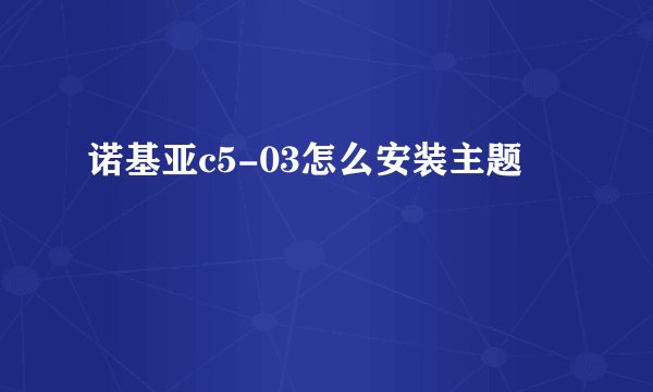 诺基亚c5-03怎么安装主题