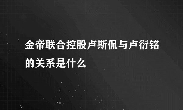 金帝联合控股卢斯侃与卢衍铭的关系是什么