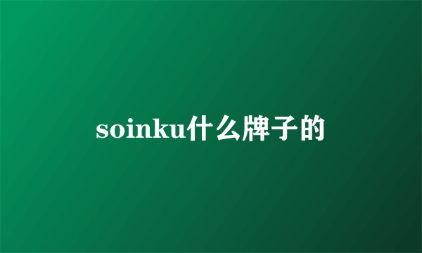 soinku什么牌子的