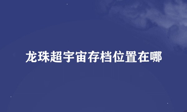 龙珠超宇宙存档位置在哪