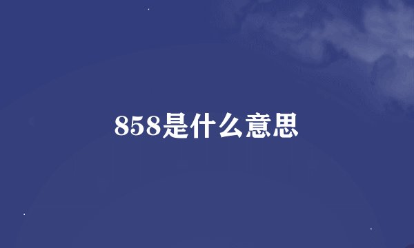 858是什么意思