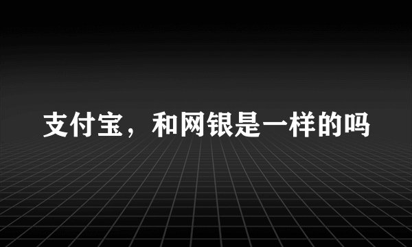 支付宝，和网银是一样的吗