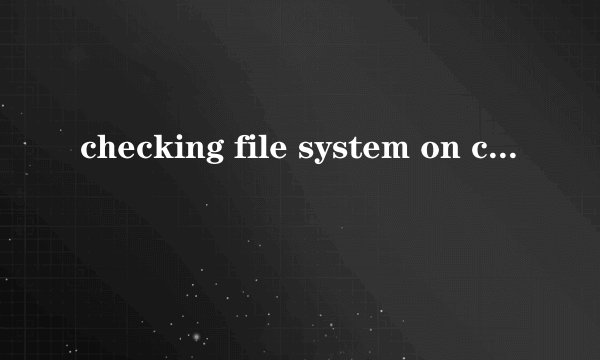 checking file system on c:什么意思？