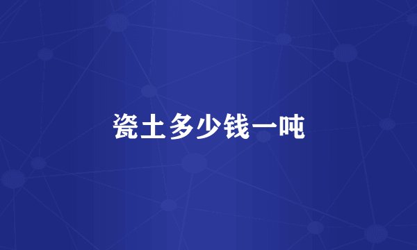 瓷土多少钱一吨