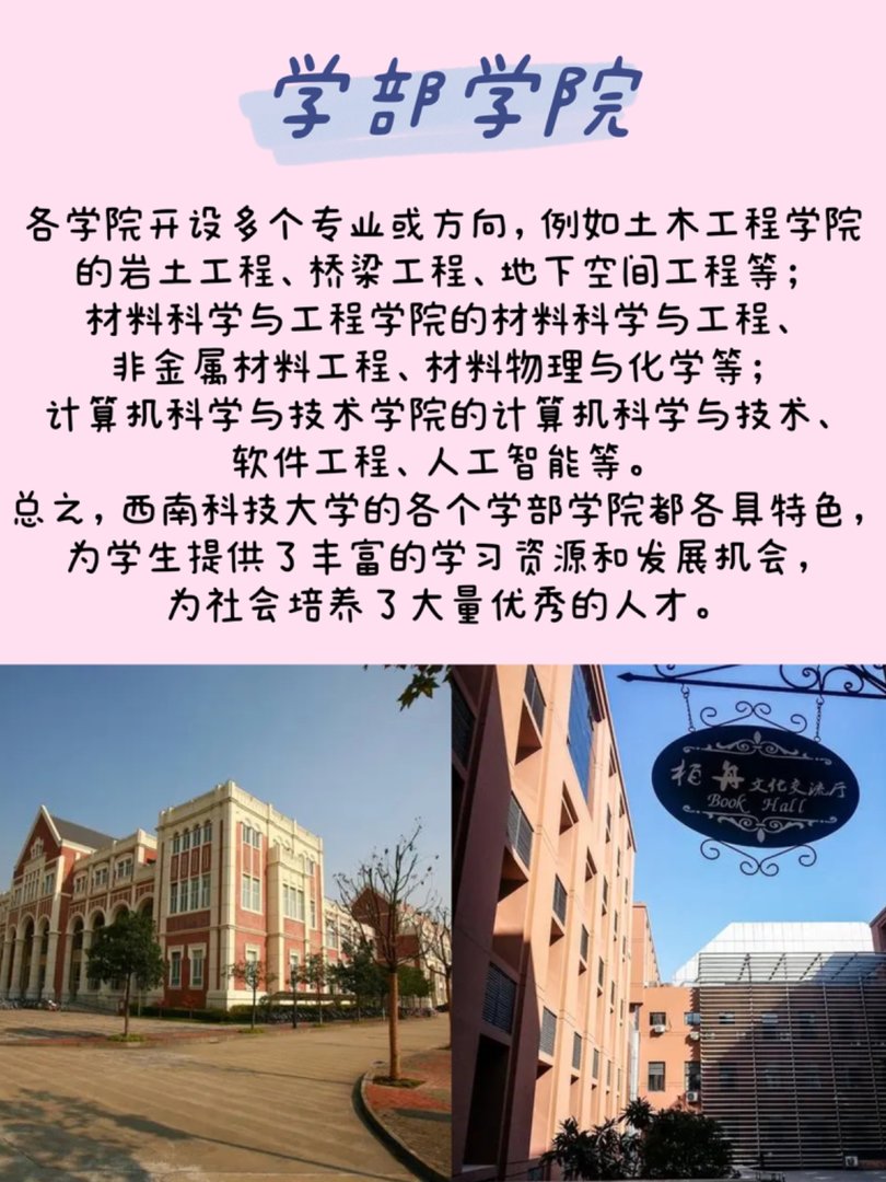 西南科技大学有哪些学部学院
