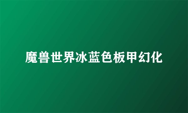 魔兽世界冰蓝色板甲幻化