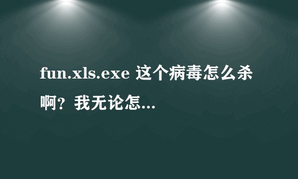 fun.xls.exe 这个病毒怎么杀啊？我无论怎么都杀不了