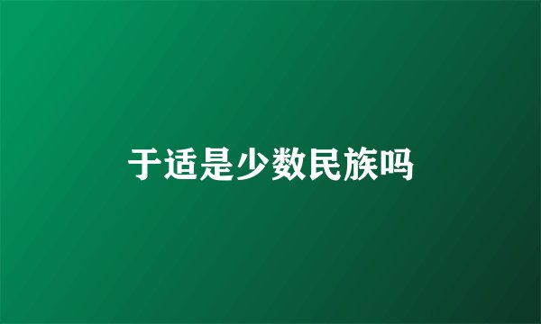于适是少数民族吗
