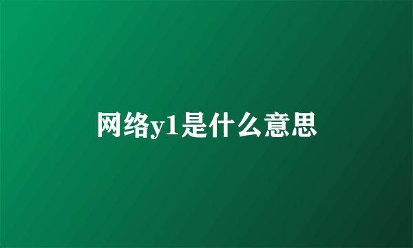 网络y1是什么意思