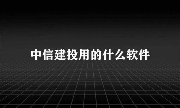 中信建投用的什么软件