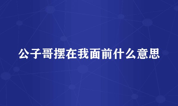 公子哥摆在我面前什么意思