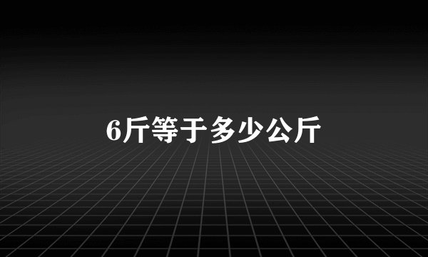 6斤等于多少公斤