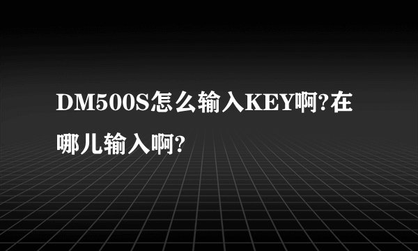DM500S怎么输入KEY啊?在哪儿输入啊?