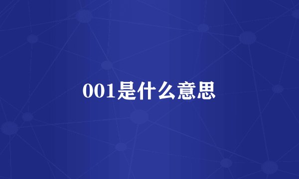 001是什么意思