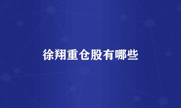 徐翔重仓股有哪些