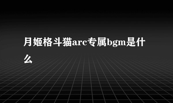 月姬格斗猫arc专属bgm是什么