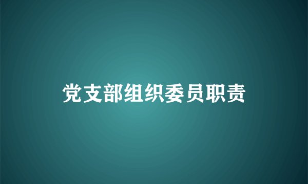 党支部组织委员职责