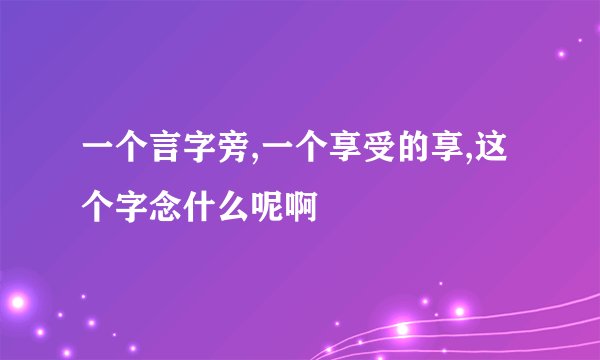 一个言字旁,一个享受的享,这个字念什么呢啊