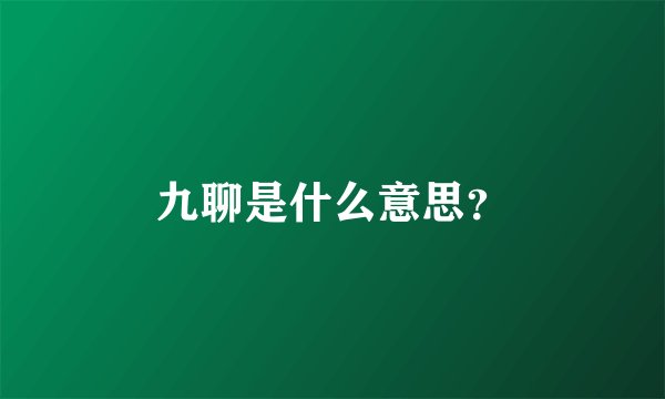 九聊是什么意思？
