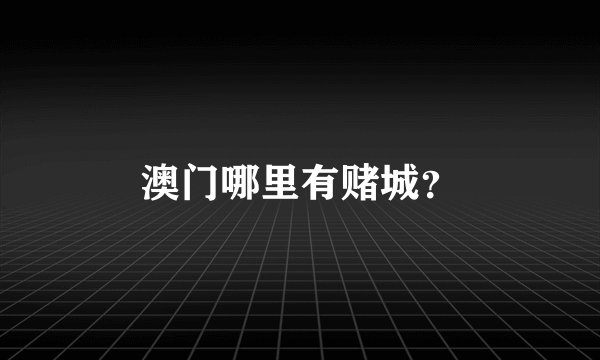 澳门哪里有赌城？