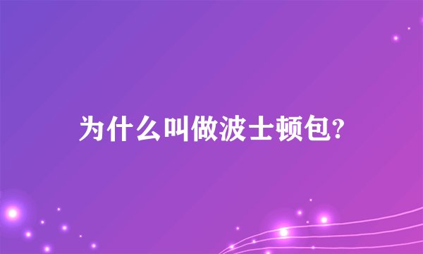 为什么叫做波士顿包?