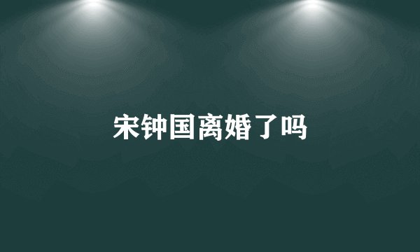 宋钟国离婚了吗