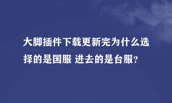 大脚插件下载更新完为什么选择的是国服 进去的是台服？