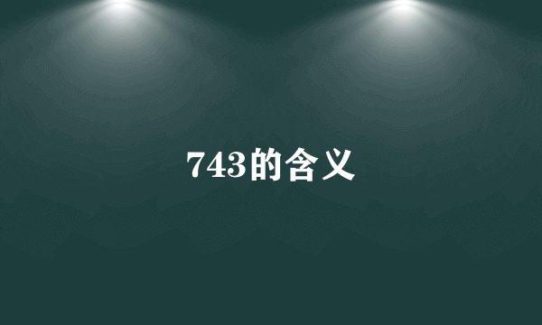 743的含义