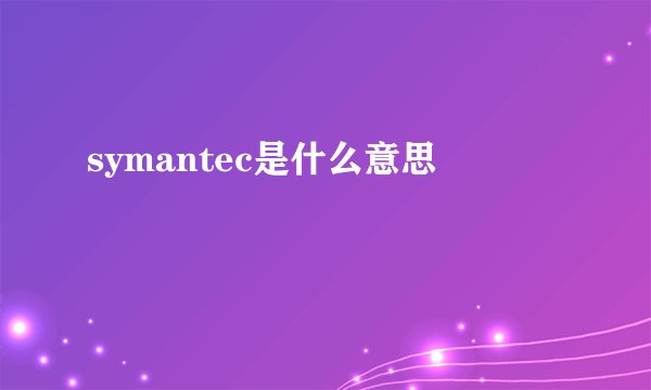 symantec是什么意思