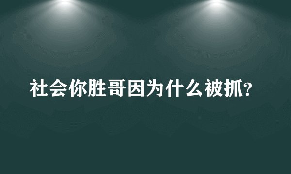社会你胜哥因为什么被抓？
