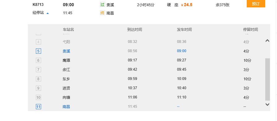 火车票查询贵溪到南昌火车站要停几个站