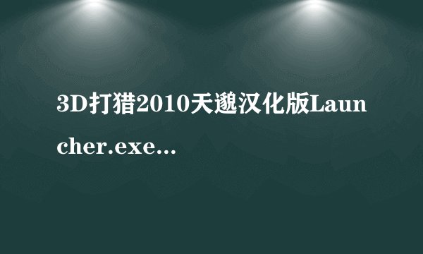3D打猎2010天邈汉化版Launcher.exe应用程序错误？？