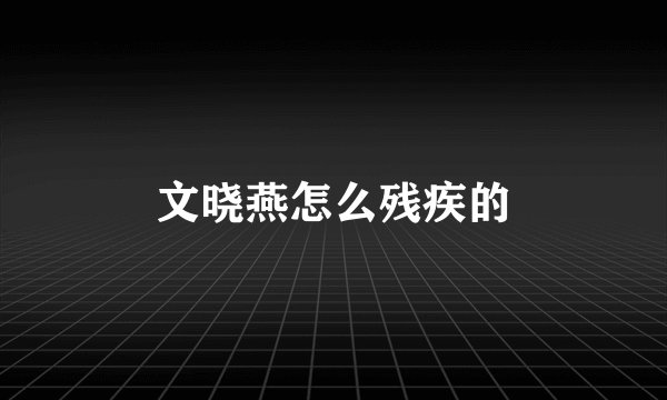 文晓燕怎么残疾的