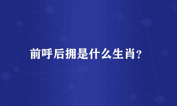 前呼后拥是什么生肖？