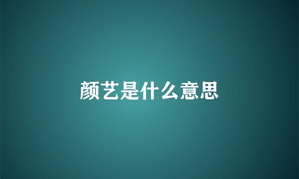颜艺是什么意思
