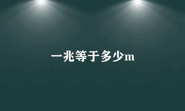 一兆等于多少m