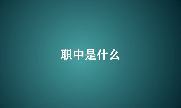 职中是什么